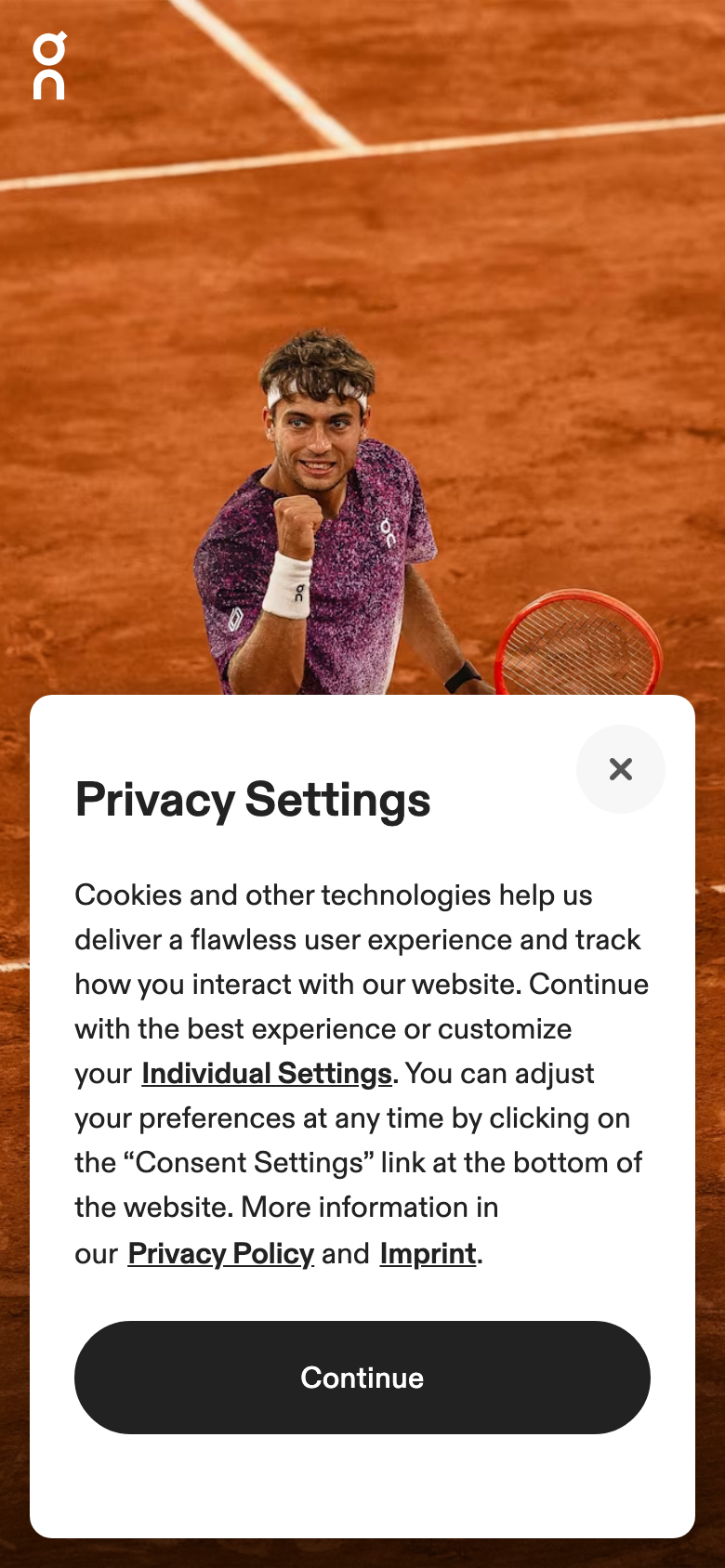 On homepage (mobile)