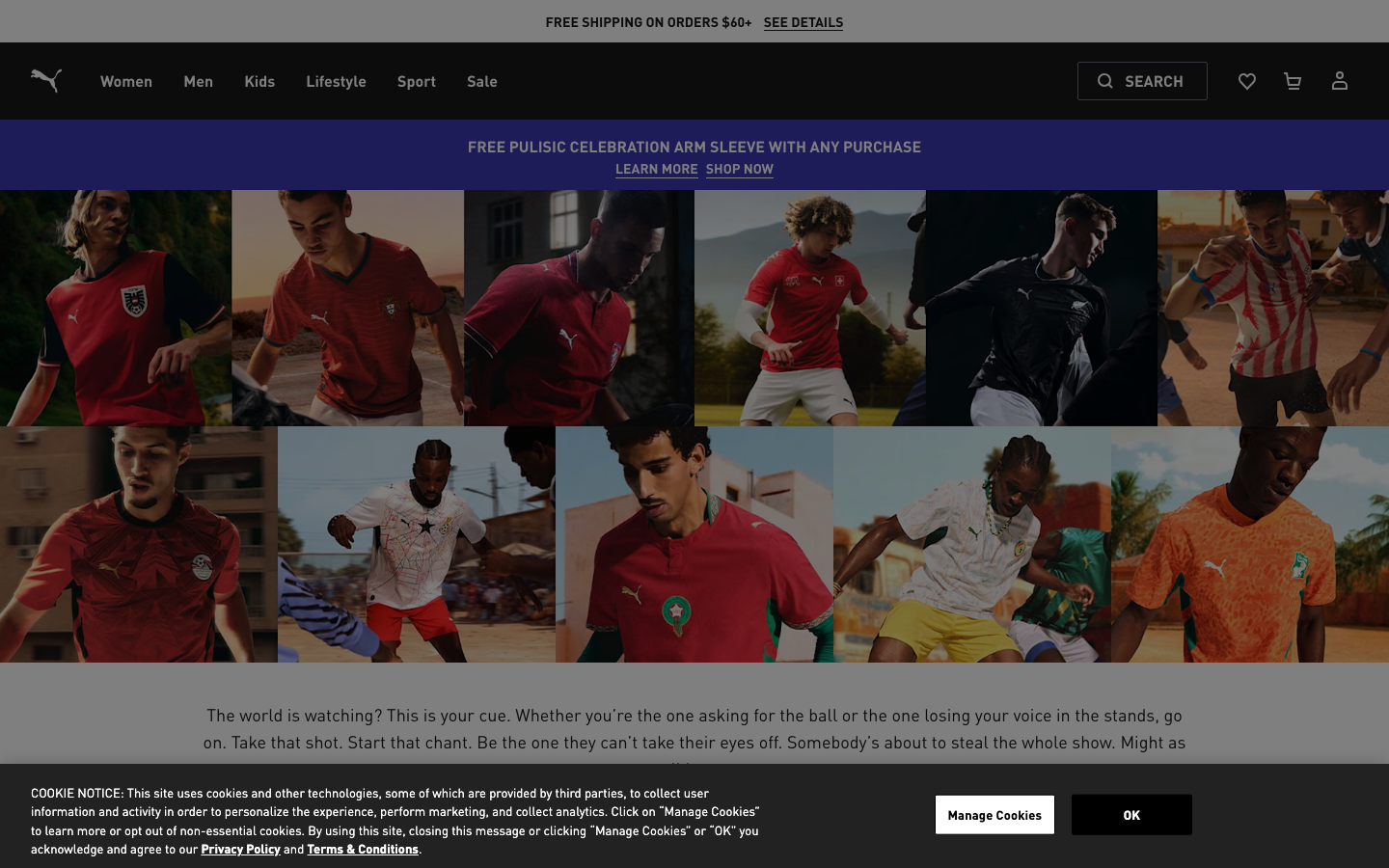 Puma homepage (desktop)
